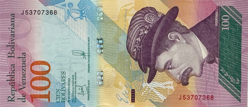 اسکناس ونزوئلا 100 بولیوار ونزوئلا